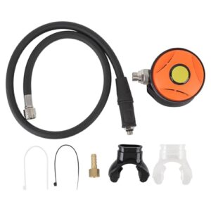 Glomora Tauchregulatoreinheit für sicheres und komfortables Scuba-Diving und Snorkeling. Hochwertiges PVC-Material, Kohlenstofffaserverbund und Aluminiumlegierung. Weiches Silikonmundstück für angenehmen Griff und präventive Irritationen.