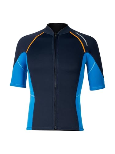 Herren Neoprenanzug, 1,5 mm Dickes Neopren für Schwimmen, Tauchen und Surfen, Navy Blau, 3XL Größe