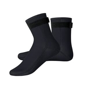 3mm Neopren-Socken für Tauchen, Schnorcheln und Surfen - Anti-Rutschsohlen, Klettband-Design und Blindnieten