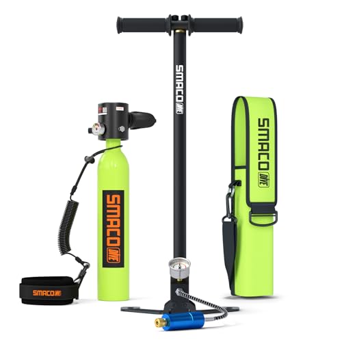 SMACO Mini Tauchflasche 0,5L Sauerstoffflasche mit integriertem Atemventil und externem explosionsgeschütztem Gerät für sichereres Tauchen bis zu 10 Minuten.