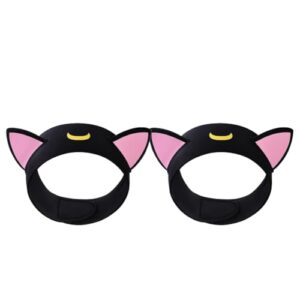 2er Set Neopren-Taucherhaube mit Katzenohren, 3 mm Neopren, verstellbares Tauch-Stirnband, Haarband/Haarschutz, Cartoon-Haube für Kinder & Erwachsene, Tauchen, Schnorcheln, Schwimmen