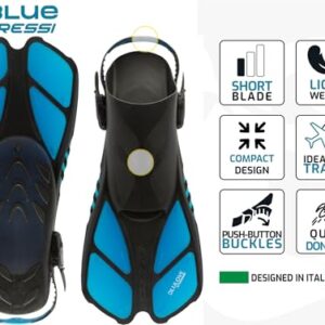 Cressi Bonete kurz anpassbare Tauchflossen mit Ultra-Widerstandsbügeln, ideal für Reisen, schwarz/schwarz, S/M