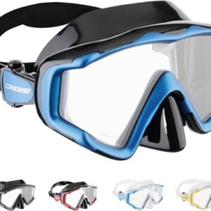 Tauchmaske für Erwachsene, Cressi Liberty, Schwarz/Blau, One Size, komfortabel und leicht zu tragen.