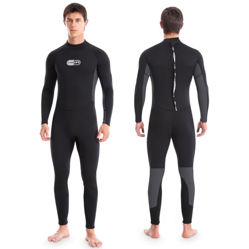 Neopren Tauchanzug für Herren, Neoprenanzug 3mm Wetsuit für Tauchen, Surfen, Schnorcheln und Kajakfahren