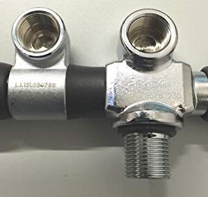 HTD Doppelventil für Tauchflaschen rechts, Druckluft 230 bar, Zweitabgang drehbar