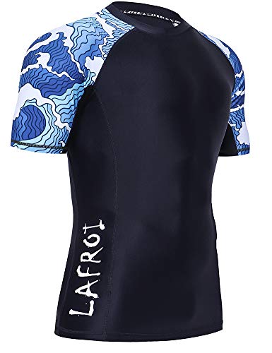Herren Kurzarm UPF 50+ Kompressionsshirt Rash Guard von LAFROI, ideal für Surfen und Outdoor-Aktivitäten