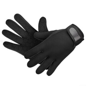 Neopren-Handschuhe, Thermo-Handschuhe für Tauchen und Angeln, 1,5 mm Neopren-Handschuhe mit rutschfesten und kratzfesten Eigenschaften (M schwarz)
