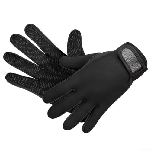 Neopren-Handschuhe, Thermo-Handschuhe für Tauchen und Angeln, 1,5 mm Neopren-Handschuhe mit rutschfesten und kratzfesten Eigenschaften (M schwarz)