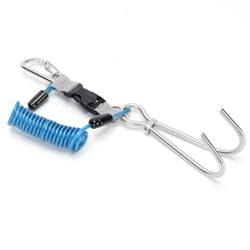 Tauchhaken aus hochwertigem 316 Edelstahl mit Anti-Lost Lanyard für Tauchen und Unterwasserfotografie