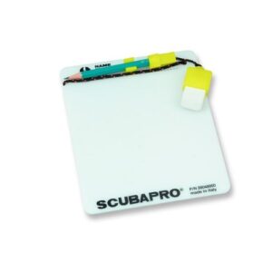 Hochwertige Schreibtafel für Taucher von SCUBAPRO mit Bleistift und Radirgummi, zur Aufzeichnung unter Wasser