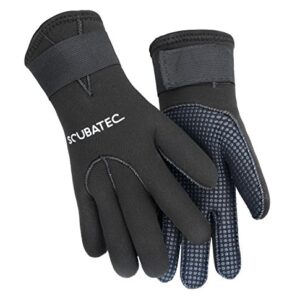 Scubatec Neoprenhandschuhe Tauchhandschuhe 5 mm schwarz XL mit 5 mm Neopren für optimale Wärmeisolierung und Komfort, ergonomischem Schnitt und guter Passform sowie gummierten Handinnenflächen für Griffigkeit und Verletzungsprävention.