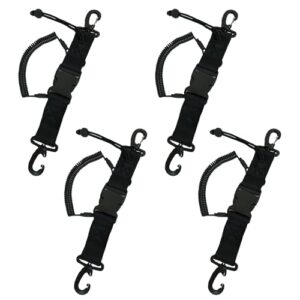 BRIOTA 4 Stück Tauchspiralkabel, schwarze Spiralkabel für Tauchen Kamera Halter Lanyard, Tauchhaken für Tauchen Zubehör, Tauchkamera SchlüSselband für Tauchen Schnorcheln Klettern, Unterwasserkamera