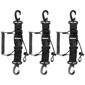 Spiralkabel für Tauchen, Klettern und Unterwasserfotografie mit Karabiner und Schnellverschluss