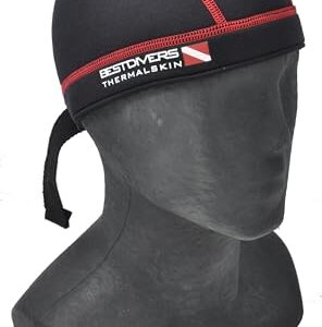 Herren Bandana 3 mm Neop. Nera/Rossa, Tg. S-M, Schwarz/Rot - Textilien aus Qualität