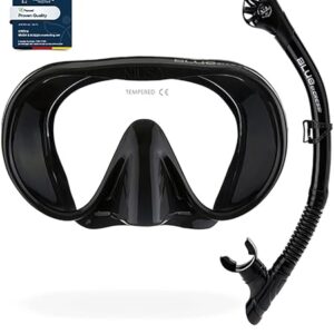 Cressi Musa und Scilla Kombisetschnorchelmaske für Erwachsene, schwarze Einheitsgröße