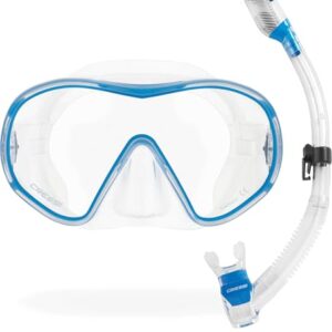 Unisex adult Schnorchel und Tauchmaske Set zum Schnorcheln und Gerätetauchen, Klar/Blau, Einheitsgröße von CRESSI