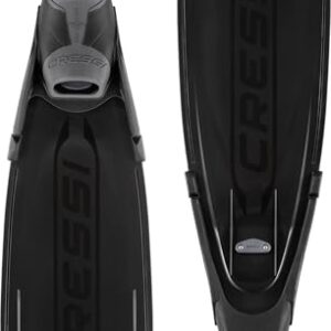 CRESSI Unisex-Adult Turbo Flex Fins, Black, Leichte reaktionsfreudige Flossen mit modularem Gara System und austauschbaren Blättern für Tauchen, Freitauchen, Speerfischen und Schnorcheln.