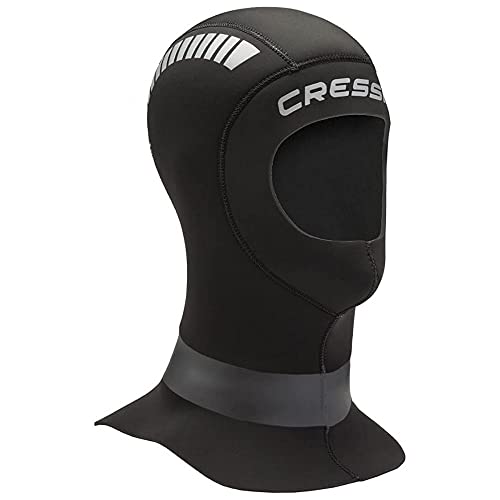 Cressi Unisex-Adult Orust Hood 5mm, Taucherhaube mit wasserdichter Abdichtung im Gesichts- und Halsbereich, geeignet für einteilige Anzüge mit Frontreißverschluss.