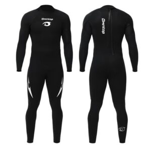 Herren Neoprenanzug 3/2mm mit Vorderen Reißverschluss für Tauchen und Wassersportarten, Schwarz, 4XL Größe