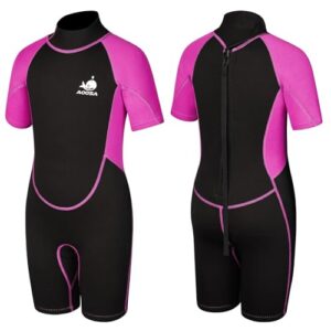 AOOSA-Neoprenanzug-für-Jungen-und-Mädchen, 2,5-mm-Neopren-Thermo-Badeanzug-mit-Reißverschluss-Hinten-für-Wassersport-Schwimmen-Schnorcheln-Surfen-Tauchen