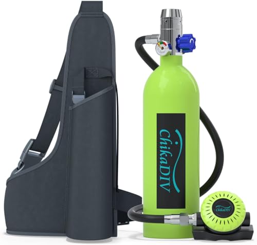 Tauchflasche mit 1 Liter Inhalt, Sauerstofftank für Tauchen, 15-20 Minuten Unterwasserzeit, tragbare Tauchausrüstung