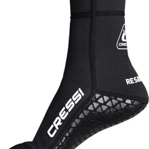 Unisex Neopren Socken für Wassersport mit Anti-Sand-System und rutschfester Gummi Sohle, 3 mm Neopren, Schwarz
