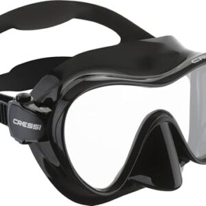 Rahmenlose Tauchermaske für Erwachsene - Cressi F1 - Taucherbrille zum Schnorcheln und Tauchen - Einzelscheibe Glas - Mikroschnallen - Dicht beim Tauchen - Unisex Schnorchelmaske - Schwarz