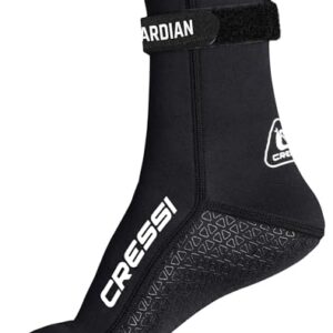 Schwarze Neoprensocken mit Klettverschluss von Cressi, ideal für Wassersportbegeisterte, XL Größe, Unisex