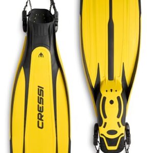 Cressi Open Heel Tauchen Flossen, schwarze und gelbe Farben, M/L Größe (41/43)