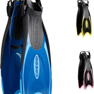 Verstellbare Flossen für Erwachsene zum Schnorcheln und Schwimmen, Blau/Azurblau Lange Flossen, S/M (38/41)