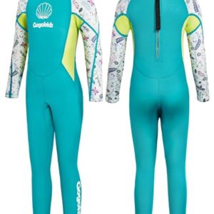 Gogokids Neoprenanzug Kinder Lang, 2,5mm Neopren UV-Badeanzug mit Rückenreißverschluss für Mädchen und Jungen zum Schwimmen, Surfen, Tauchen