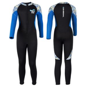 Kinder Neoprenanzüge für Wassersportarten, Tauchen und Schwimmen - 2.5mm Front Reißverschluss Wärmende Tauchanzüge Thermal Schwimmsachen für Jungen Mädchen - Größe S