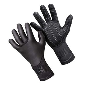 O'Neill Psycho 5MM zweilagige Neopren-Handschuhe schwarz für Erwachsene Unisex, 100% versiegelt, klebriger Griff