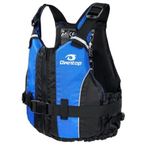Owntop Schwimmhilfe für Erwachsene, blauer Auftriebsweste mit Schrittgurt und Innentasche für Wassersportarten wie Stand-Up-Paddling, Kajakfahren und Segeln