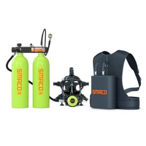 SMACO Mini-Tauchflasche 4L - tragbares Tauchflaschen-Set für Flachwassertauchen, 2-Liter-Zylinder, CE-/PED-/DOT-zertifiziert