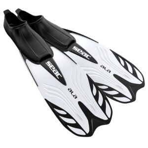 Seac ALA Flossen mit geschlossenem Fußteil, ideal zum Schnorcheln und Schwimmen, WEIß, 38/39