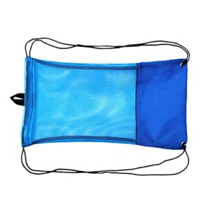 Netzbeutel für Erwachsene, Schnorcheltasche, Flossentasche, Mesh Bag, Kordelzug Tasche, Blau