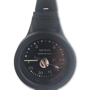 Tiefenmesser für Taucher und Wasserliebhaber, analoges Premium-Instrument Made in Italy, 0-25 m Tiefe