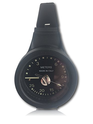 Tiefenmesser für Taucher und Wasserliebhaber, analoges Premium-Instrument Made in Italy, 0-25 m Tiefe