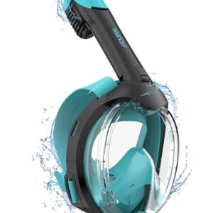 ACURE Schnorchelmaske für Kinder - CO2-sichere Tauchmaske für Schwimmunterricht von 3-8 Jahren | Anti-Beschlag & Trockenoberteil Schnorchel Vollmaske