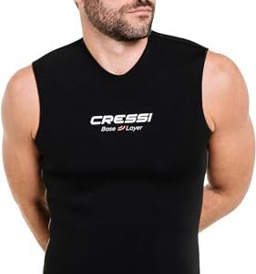 Cressi Base Layer Man 2.5mm Tauchunterzieher Neopren 2.5mm, Schwarz, für Herren - ärmelloser Unteranzug aus Neopren mit hoher Wärmeschutz und leichter Tragekomfort