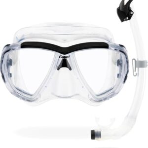 CRESSI Big Eyes + Seal Dry Combo Clear/Black - Kombi Set für Erwachsene mit Big Eyes Maske und innovativem Snorkel Seal Dry zum Tauchen und Schnorcheln
