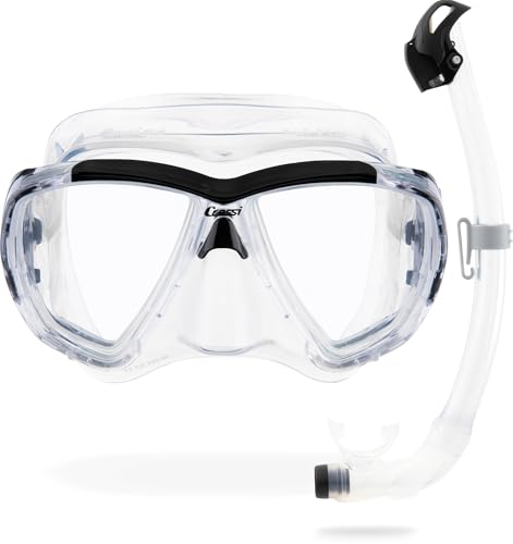 CRESSI Big Eyes + Seal Dry Combo Clear/Black - Kombi Set für Erwachsene mit Big Eyes Maske und innovativem Snorkel Seal Dry zum Tauchen und Schnorcheln