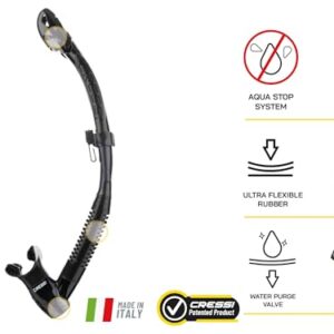 Cressi Itaca Ultra Dry Snorkel - Schnorchelausrüstung für Freitauchen und Schnorcheln, trockenes Schnorcheln mit patentiertem Spezial-Aquastop-Ventil, ideal für Divers und Snorkler