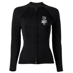 Neoprenanzug für Frauen mit langen Armen, ideal zum Schwimmen, Surfen, Schnorcheln und Tauchen. Schwarz, Größe XXL.