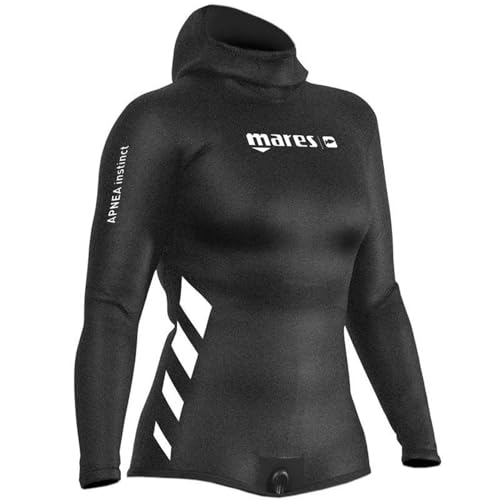 Mares Damen Apnoe Instinct 50 Offene Zelle Jacke - Schwarz/Schwarz, Größe S3: High-End Tauchjacke mit Offener Zellentechnologie und robuster Biberschwanz-Ventilierung.