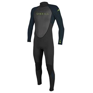 Neoprenanzug für Jungen, O'Neill Reactor II 3/2mm Back Zip Full Wetsuit, schwarz/schiefergrau, Größe 10