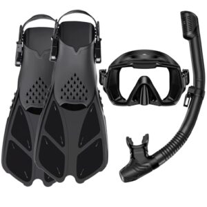 Schnorchelset für Erwachsene mit hochwertiger Tauchermaske und verstellbaren Schwimmflossen
