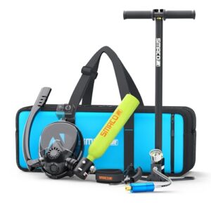 Tauchflasche mit Sauerstofftank und Tauchmaske für Schnorcheln und Freizeittauchen