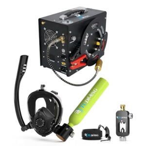Tauchflasche, Tauchkompressor und Vollgesichts-Schnorchelmaske - perfektes Reise-Lungenflaschen-Set für Abenteuer unter Wasser